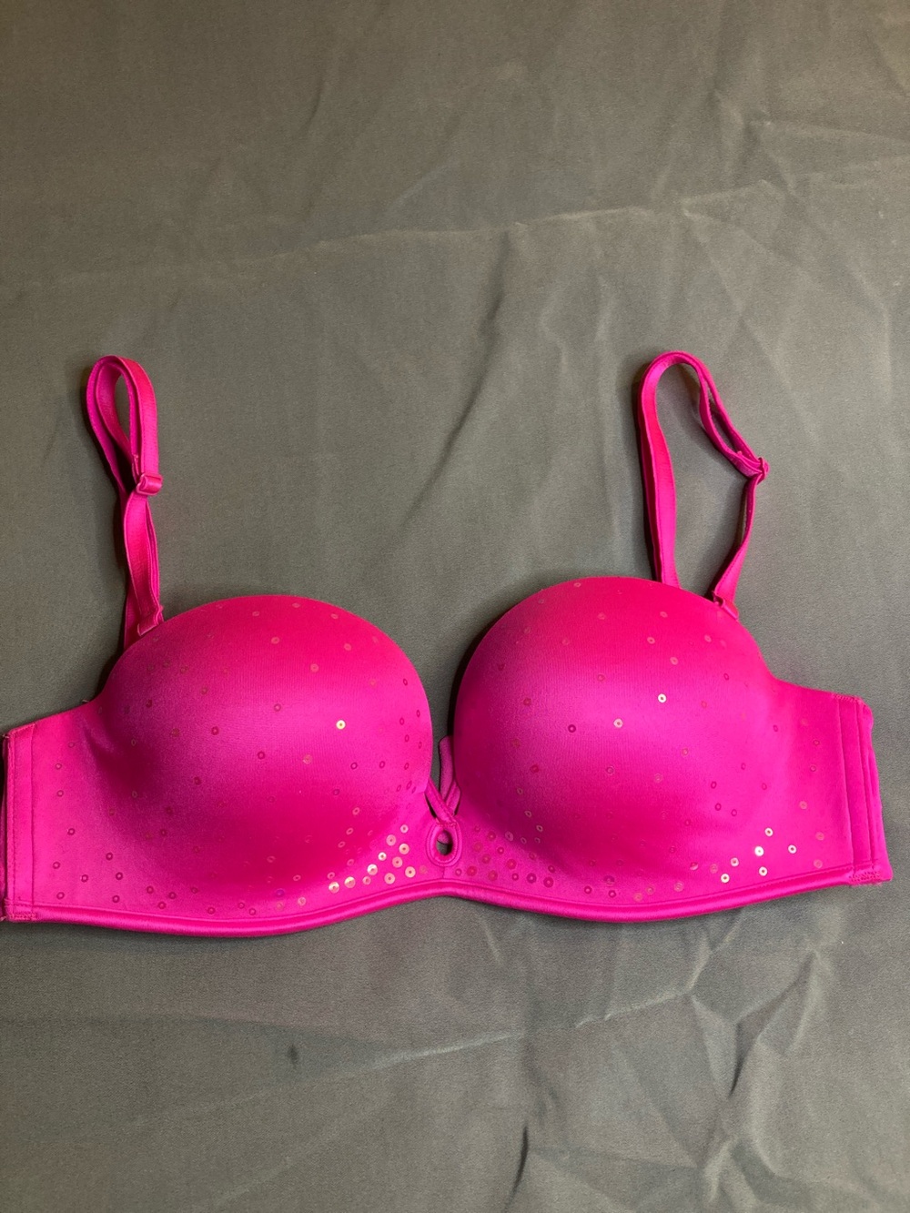 Victoria's Secret Hot Pink Sequin Push-Up Bra